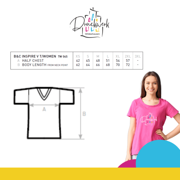 T-Shirt Damen V Ausschnitt – Bild 8